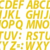 A - Z Yellow Alphabet Letters Stickers Vinyl Decals (X2 Sets) Choose Size from 1/2" to 12" (V610YellowItal) (12" Tall)