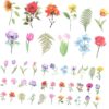 ABOOFAN 30 Packs Retro Decor Flower Sticker Plant Stickers Flower Embellishments pet Supplies Appliques Embellishments Rose Decor Plant kit Scrapbooking Decals Flowers The pet Accessories