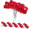 Abaodam 720 Pcs Paper Rose Simulation Rose Branch Simulation Flower Heads Fake Hanging Floral Mini Flowers for Crafts Party Floral Arch Bulk Artificial Flowers Roses Leaf Candy Box