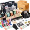 Oligar Complete Candle Making Kit with Wax Melter, Candle Making Supplies, DIY Arts&Crafts Kits Gift for Beginners,Adults,Kids,Including Electric Stove,Wicks,Soy Wax,Rich Scents,Candle Tins,Dyes